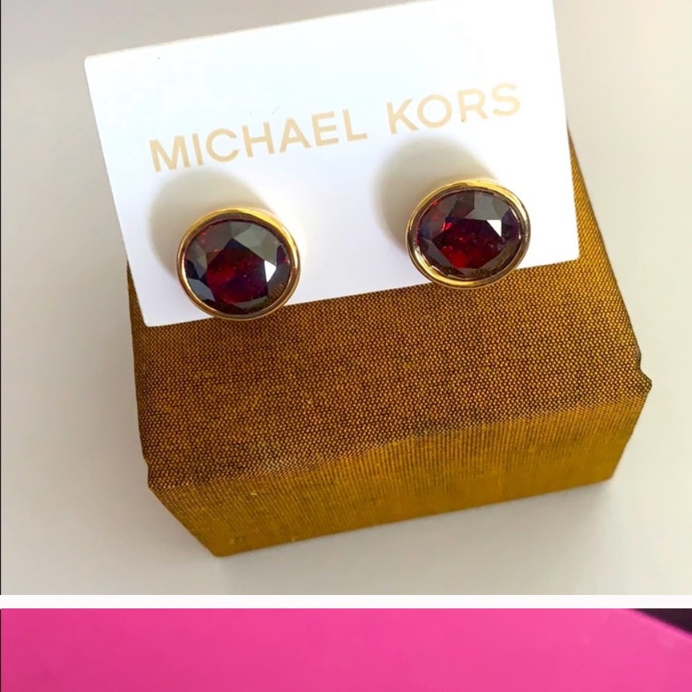 Michael Kors ruby colored studs